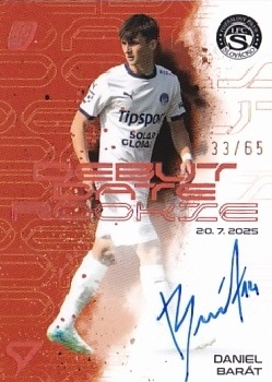 Daniel Barat Slovacko SportZoo Chance Liga 2025/26 2. serie Debut Date Rookie Auto /65 #DRS-DB