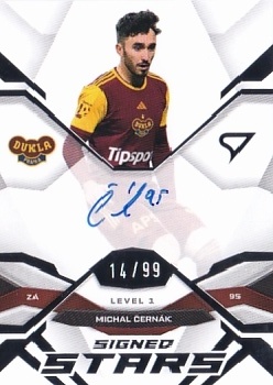 Michal Cernak Dukla Praha SportZoo Chance Liga 2025/26 2. serie Signed Stars - Level 1 /99 #SL1-CE