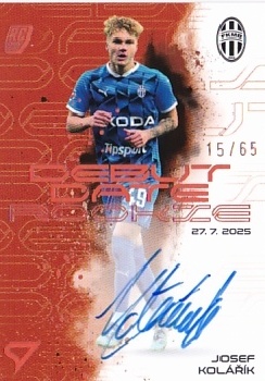 Josef Kolarik Mlada Boleslav SportZoo Chance Liga 2025/26 2. serie Debut Date Rookie Auto /65 #DRS-JK