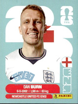 Dan Burn England samolepka Panini World Cup 2026 #ENG8
