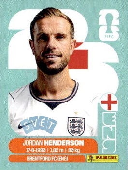 Jordan Henderson England samolepka Panini World Cup 2026 #ENG9