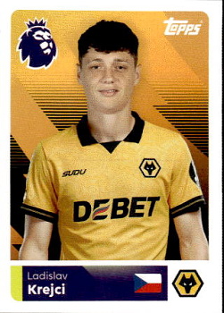 Ladislav Krejci Wolverhampton Wanderers samolepka Topps Premier League 2025/26 #530