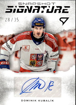 Dominik Kubalik Reprezentace Hokejove Cesko 2026 SportZoo Snapshot Signature Silver Auto /35 #SS1-DK