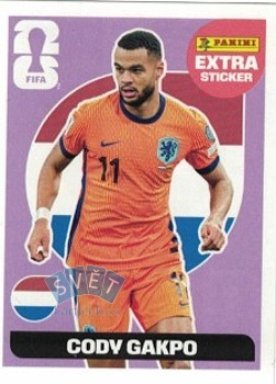 Cody Gakpo Netherlands samolepka Panini World Cup 2026 Extra Purple #CG