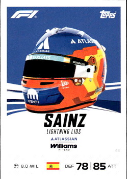 Carlos Sainz Williams Topps F1 Turbo Attax 2026 #45
