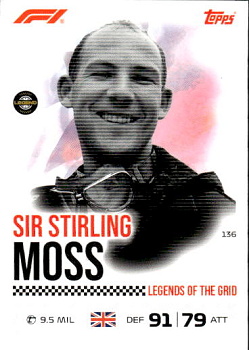 Sir Stirling Moss Topps F1 Turbo Attax 2026 Legends Of The Grid #136