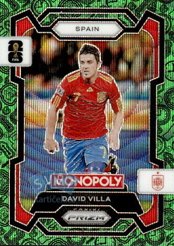 David Villa Spain Panini Prizm Monopoly FIFA World Cup 2026 Four Corners Green Wave Prizm #44
