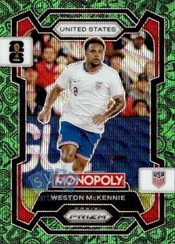 Weston McKennie USA Panini Prizm Monopoly FIFA World Cup 2026 Four Corners Green Wave Prizm #50