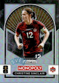 Christine Sinclair Canada Panini Prizm Monopoly FIFA World Cup 2026 Silver Prizm #100