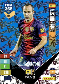 Andres Iniesta FC Barcelona Panini FIFA 365 2027 Adrenalyn XL Fan Favourite - Blue #389bu