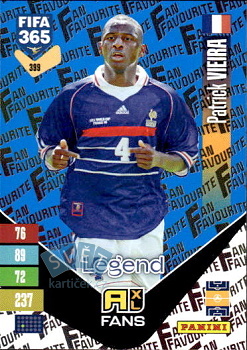 Patrick Vieira France Panini FIFA 365 2027 Adrenalyn XL Fan Favourite - Blue #399bu