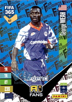George Weah Paris Saint-Germain Panini FIFA 365 2027 Adrenalyn XL Fan Favourite - Blue #417bu