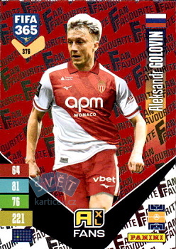 Aleksandr Golovin AS Monaco Panini FIFA 365 2027 Adrenalyn XL Fan Favourite - Red #376r
