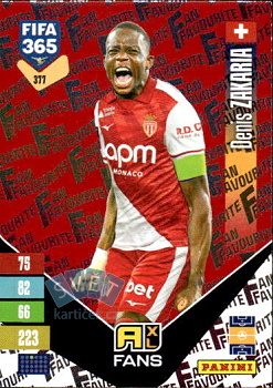 Denis Zakaria AS Monaco Panini FIFA 365 2027 Adrenalyn XL Fan Favourite - Red #377r