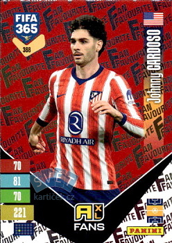 Johnny Cardoso Atletico Madrid Panini FIFA 365 2027 Adrenalyn XL Fan Favourite - Red #388r