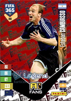Esteban Cambiasso Argentina Panini FIFA 365 2027 Adrenalyn XL Fan Favourite - Red #392r