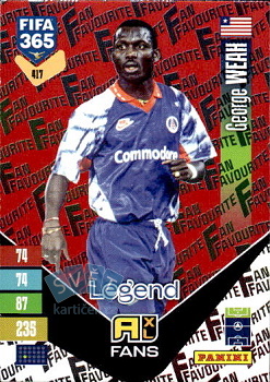 George Weah Paris Saint-Germain Panini FIFA 365 2027 Adrenalyn XL Fan Favourite - Red #417r