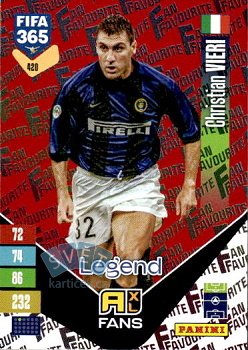 Christian Vieri Internazionale Milano Panini FIFA 365 2027 Adrenalyn XL Fan Favourite - Red #420r