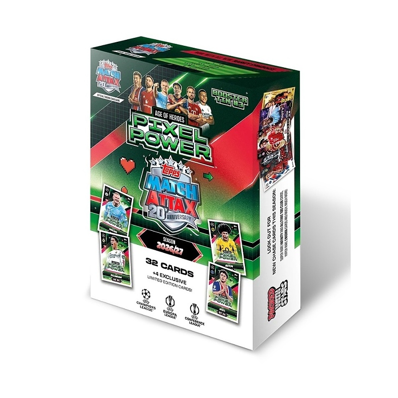 Topps Match Attax UEFA Club Competitions 2026/27 Booster Tin 3 (Pixel Power) Plechovka Fotbalové karty