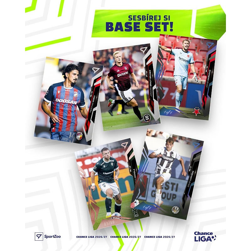 Kompletni zakladni set 180 karet SportZoo Chance Liga 2026/27 1. serie
