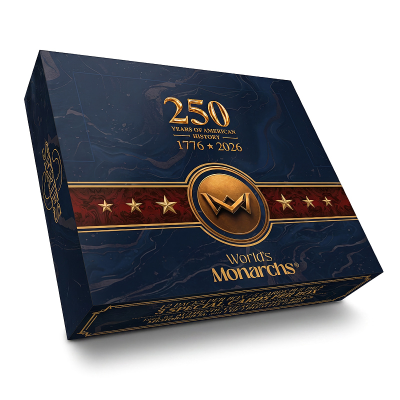 World's Monarchs Series 3 2026 Box Historické karty