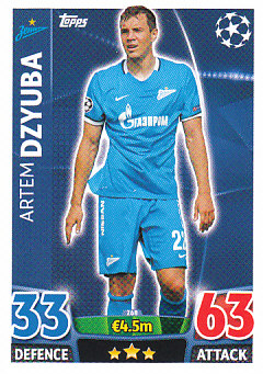 Artem Dzyuba Zenit Petersburg 2015/16 Topps Match Attax CL #268