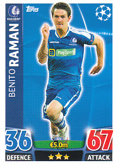 Benito Raman KAA Gent 2015/16 Topps Match Attax CL #321