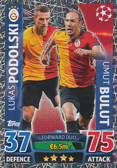 Podolski Bulut Galatasaray AS 2015/16 Topps Match Attax CL Forward Duo #396