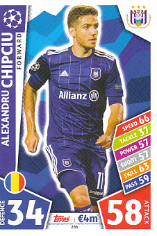 Alexandru Chipciu RSC Anderlecht 2017/18 Topps Match Attax CL #286