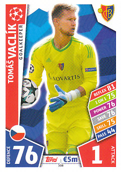 Tomas Vaclik FC Basel 2017/18 Topps Match Attax CL #308