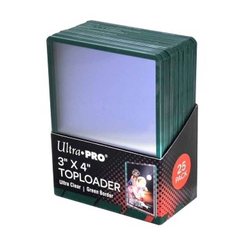Plastový toploader Ultra Pro 35pt Green Border, balení 25 ks