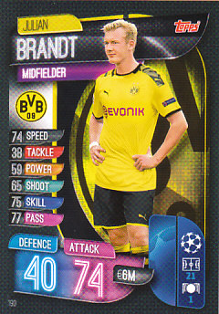 Julian Brandt Borussia Dortmund 2019/20 Topps Match Attax CL UK version #190