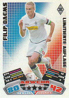 Filip Daems Borussia Monchengladbach 2012/13 Topps MA Bundesliga Limitierte #L13