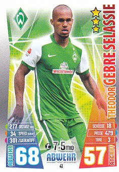 Theodor Gebre Selassie Werder Bremen 2015/16 Topps MA Bundesliga #41