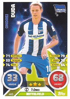 Ondrej Duda Hertha Berlin 2016/17 Topps MA Bundesliga Extra #465