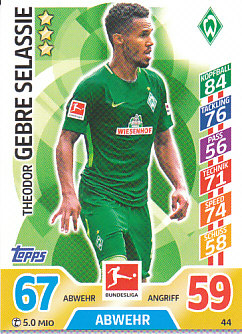 Theodor Gebre Selassie Werder Bremen 2017/18 Topps MA Bundesliga #39