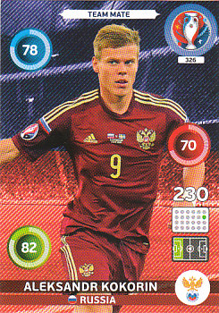 Aleksandr Kokorin Russia Panini UEFA EURO 2016 #326