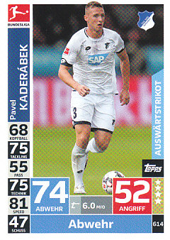 Pavel Kaderabek TSG 1899 Hoffenheim 2018/19 Topps MA Bundesliga Extra #614