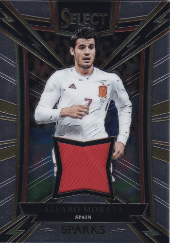 Alvaro Morata Spain JERSEY 2017/18 Panini Select Sparks Memorabilia #SPAMO 