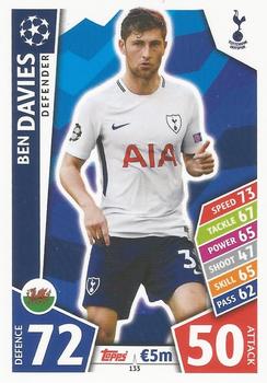 Ben Davies Tottenham Hotspur 2017/18 Topps Match Attax CL #133