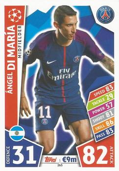 Angel di Maria Paris Saint-Germain 2017/18 Topps Match Attax CL #265