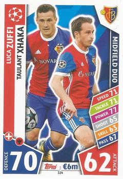 Luca Zuffi / Taulant Xhaka FC Basel 2017/18 Topps Match Attax CL Midfield Duo #324