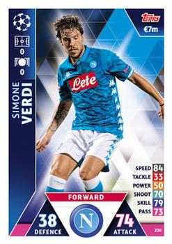 Simone Verdi SSC Napoli 2018/19 Topps Match Attax CL #230