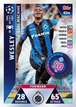 Wesley Club Brugge 2018/19 Topps Match Attax CL Goal Machine #341