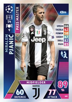 Miralem Pjanic Juventus FC 2018/19 Topps Match Attax CL Pass Master #389