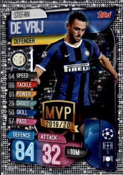 Stefan de Vrij Internazionale Milano 2019/20 Topps Match Attax CL MVP 2019/20 #C-INT