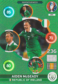 Aidin McGeady Republic of Ireland Panini UEFA EURO 2016 Inventiveness #294
