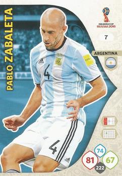 Pablo Zabaleta Argentina Panini 2018 World Cup #7