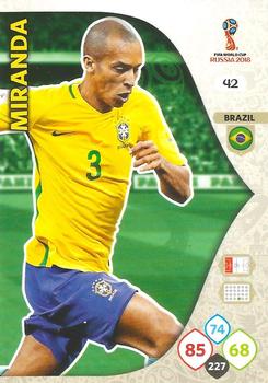 Miranda Brazil Panini 2018 World Cup #42