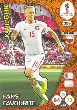 Kamil Glik Poland Panini 2018 World Cup Fans' Favourite #389